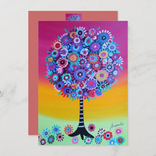 バーのバルミツワーの招待状生命の樹 招待状 (正面/裏面)