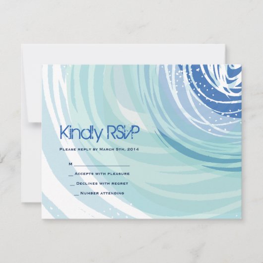 バーのバルミツワースキーのRSVPカード 出欠カード (正面)