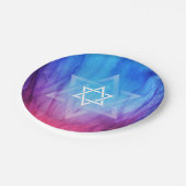 バーのバルミツワー|の紫系統の炎ダビデの星 ペーパープレート (アングル)