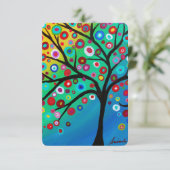 バーのバルミツワーRSVPカード生命の樹 出欠カード (スタンド正面)