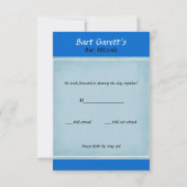 バーのバルミツワーRSVPカード 出欠カード (裏面)