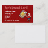 バーのパブまたは居酒屋のためのビール漫画の名刺 名刺 (正面/裏面)