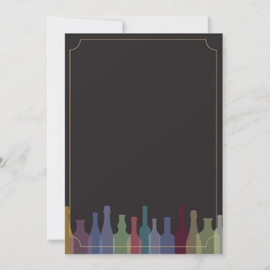 バーのパーティーの婚約のボトルの招待に貯蔵して下さい 招待状 (裏面)