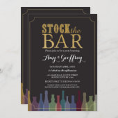 バーのパーティーの婚約のボトルの招待に貯蔵して下さい 招待状 (正面/裏面)