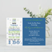 バーのボトルの韻のパーティーの招待海軍に貯蔵して下さい 招待状 (スタンド正面)