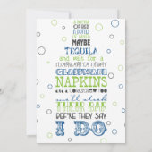 バーのボトルの韻のパーティーの招待海軍に貯蔵して下さい 招待状 (裏面)