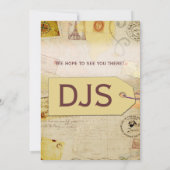 バーのミッツヴァ招待状　旅をテーマに 招待状 (裏面)