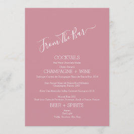 バーのメニュー結婚カードからミニマルバー メニュー