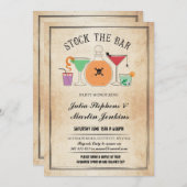 バーの不気味なパーティーの婚約の招待状に貯蔵して下さい 招待状 (正面/裏面)