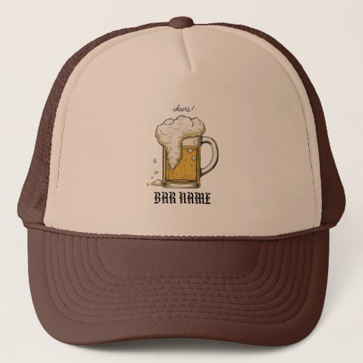 バーの仕事 ビンテージ ビール ロゴ ショップ キャップ (正面)