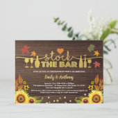 バーの在庫を補充するひまわり木材の秋 招待状 (スタンド正面)