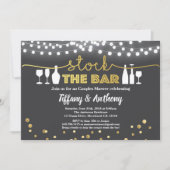 バーの在庫を補充する 招待状 ラスティック ブラック ゴールド ホワイト (正面)