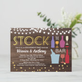 バーの在庫パーティー　ゴールドと木 招待状 (スタンド正面)