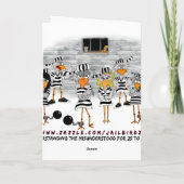 バーの後ろの誕生日: Jailbirdのバースデー・カード カード (裏面)