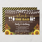 バーの招待状を保管するサンフラワー婚約 招待状 (正面/裏面)
