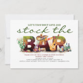 バーの棚を埋め尽くせ！タコ・フィエスタ・パーティーの招待状 招待状 (正面)