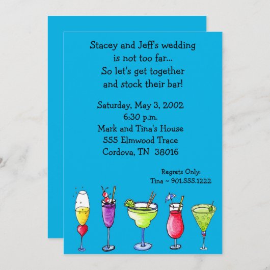 バーの棚を埋め尽くせ!招待状 招待状 (正面/裏面)