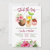 バーの熱帯夏のカップルのシャワーをストック 招待状 (正面)