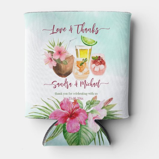 バーの熱帯夏のカップルをストックしなさい 缶クーラー (正面)