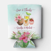 バーの熱帯夏のカップルをストックしなさい 缶クーラー (裏面)