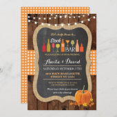 バーの秋のパーティーの婚約の招待状に貯蔵して下さい 招待状 (正面/裏面)