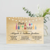 バーの素朴な婚約のシャワーの招待状に貯蔵して下さい 招待状 (スタンド正面)
