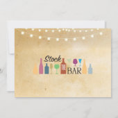 バーの素朴な婚約のシャワーの招待状に貯蔵して下さい 招待状 (裏面)