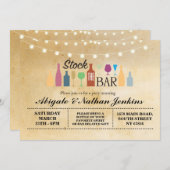 バーの素朴な婚約のシャワーの招待状に貯蔵して下さい 招待状 (正面/裏面)