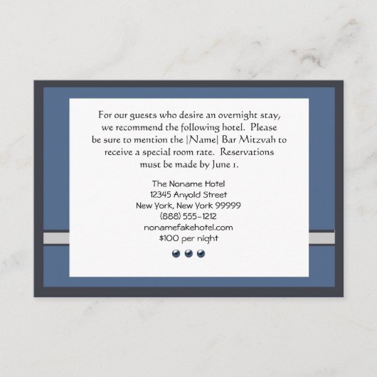 バーの(ユダヤ教の)バル・ミツバーのカスタムな調節カード エンクロージャーカード (正面)