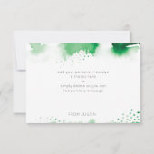 バーの（ユダヤ教の）バル・ミツバーのモダンな星の緑の水彩画ありがとう サンキューカード (裏面)