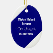 バーの(ユダヤ教の)バル・ミツバーの写真の記念品は個人化なります セラミックオーナメント (裏面)