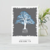 バーの（ユダヤ教の）バル・ミツバーの招待状の灰色および青生命の樹 招待状 (スタンド正面)