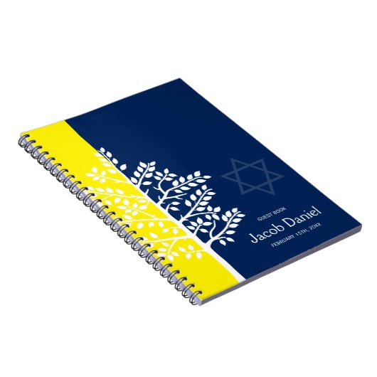 バーの（ユダヤ教の）バル・ミツバーの来客名簿黄色い海軍生命の樹 ノートブック (右側)