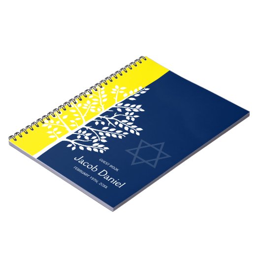 バーの（ユダヤ教の）バル・ミツバーの来客名簿黄色い海軍生命の樹 ノートブック (左側)