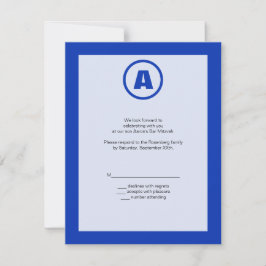 バーの（ユダヤ教の）バル・ミツバーの英雄RSVPの応答カード 出欠カード