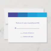 バーの(ユダヤ教の)バル・ミツバーの調的で青い応答 出欠カード (裏面)