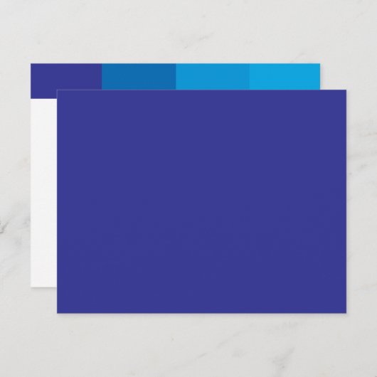 バーの（ユダヤ教の）バル・ミツバーの調的で青い応答 出欠カード (正面/裏面)