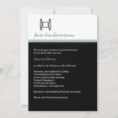 バーの（ユダヤ教の）バル・ミツバーTorahの真夜中の黒い招待状 招待状 (正面)