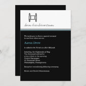 バーの(ユダヤ教の)バル・ミツバーTorahの真夜中の黒い招待状 招待状 (正面/裏面)