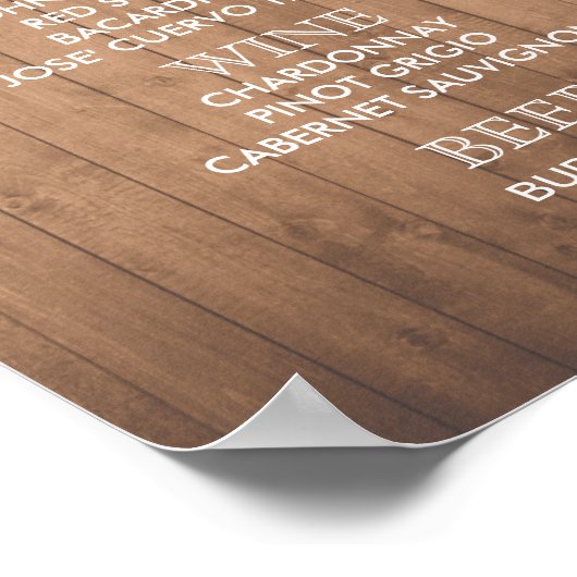 バーのMENUサイン結婚とパーティー披露宴 ポスター (角)