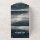 バーはっきりした(ユダヤ教の)バル・ミツバーモダン木炭グレー銀箔 オールインワン招待状 (外側)