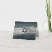 バーはっきりした（ユダヤ教の）バル・ミツバーモダン木炭グレー銀箔 サンキューカード (裏面)