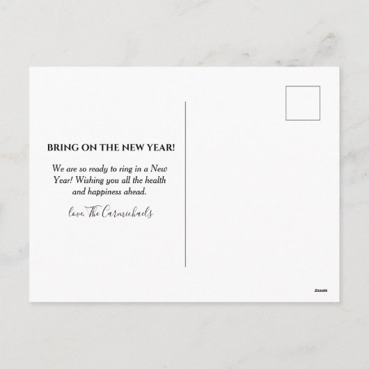 バーは写真の年賀状に持ち込む低い シーズンポストカード (裏面)