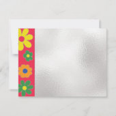 バーまたはバルミツワーありがとうカラフル花 サンキューカード (正面)