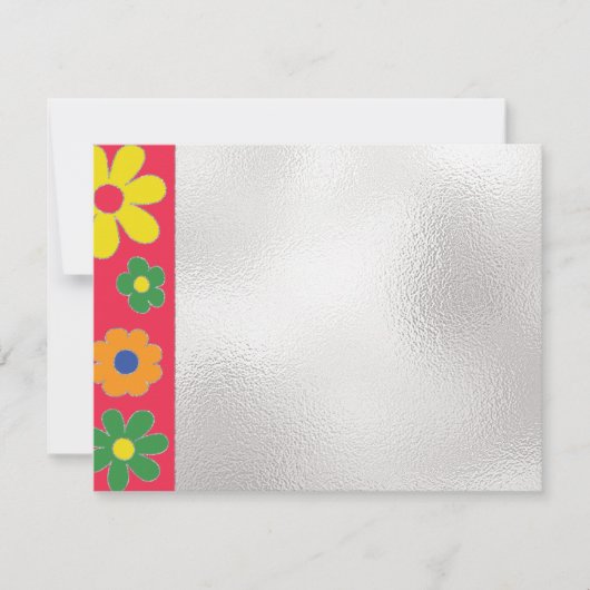 バーまたはバルミツワーありがとうカラフル花 サンキューカード (正面)