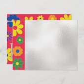 バーまたはバルミツワーありがとうカラフル花 サンキューカード (正面/裏面)