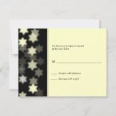 バーまたはバルミツワーの応答カードスポットライトのダビデの星 出欠カード (正面)