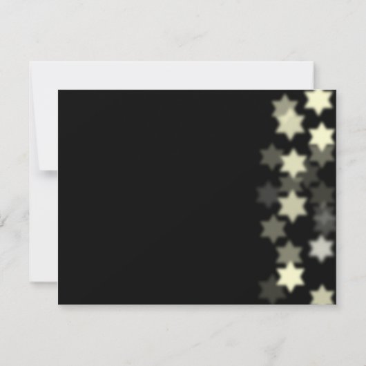 バーまたはバルミツワーの応答カードスポットライトのダビデの星 出欠カード (裏面)