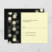 バーまたはバルミツワーの応答カードスポットライトのダビデの星 出欠カード (正面/裏面)