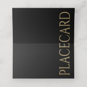 バーまたはバルミツワーエレガント金ゴールドとブラック プレイスカード (内部開封)
